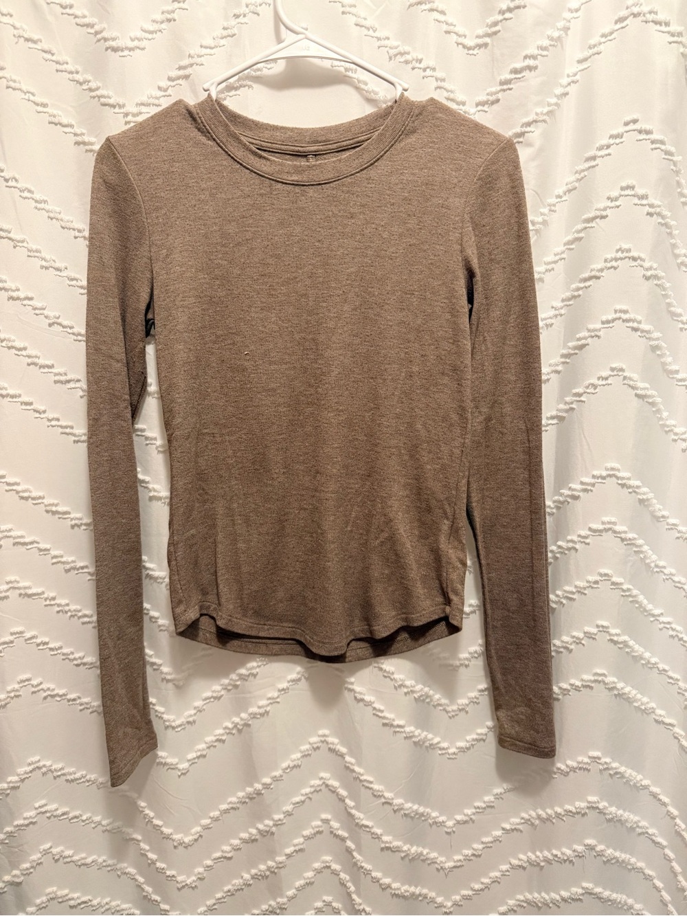 American Eagle Outfitters Long Sleeve Brown Ribbed Tee